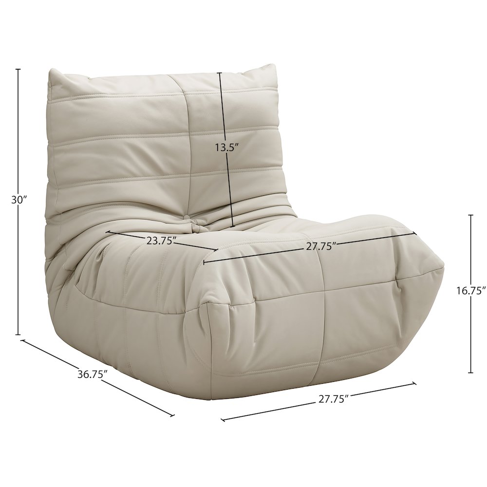 Relax Cream Vegan Leather Upholstered Chair. Picture 9