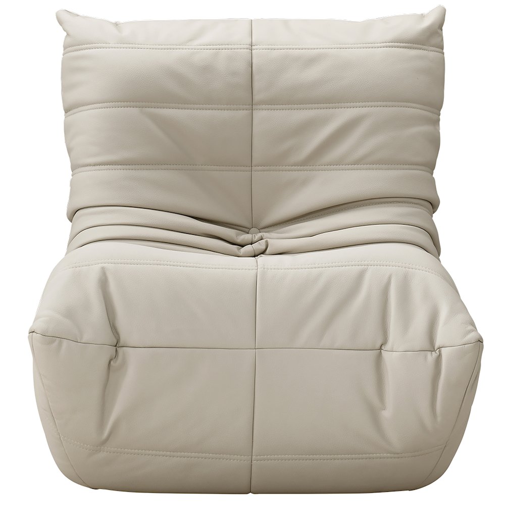 Relax Cream Vegan Leather Upholstered Chair. Picture 2