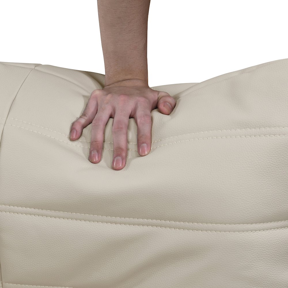 Relax Cream Vegan Leather Upholstered Chair. Picture 4