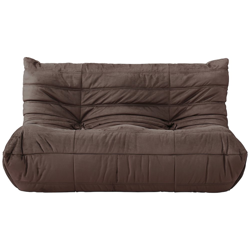 Relax 54.75" Brown Velvet Upholstered Loveseat. Picture 2
