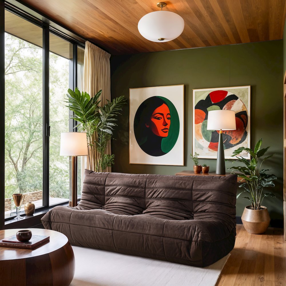Relax 77.75" Brown Velvet Upholstered Sofa. Picture 7
