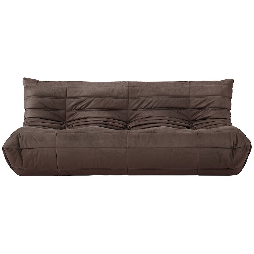 Relax 77.75" Brown Velvet Upholstered Sofa. Picture 2