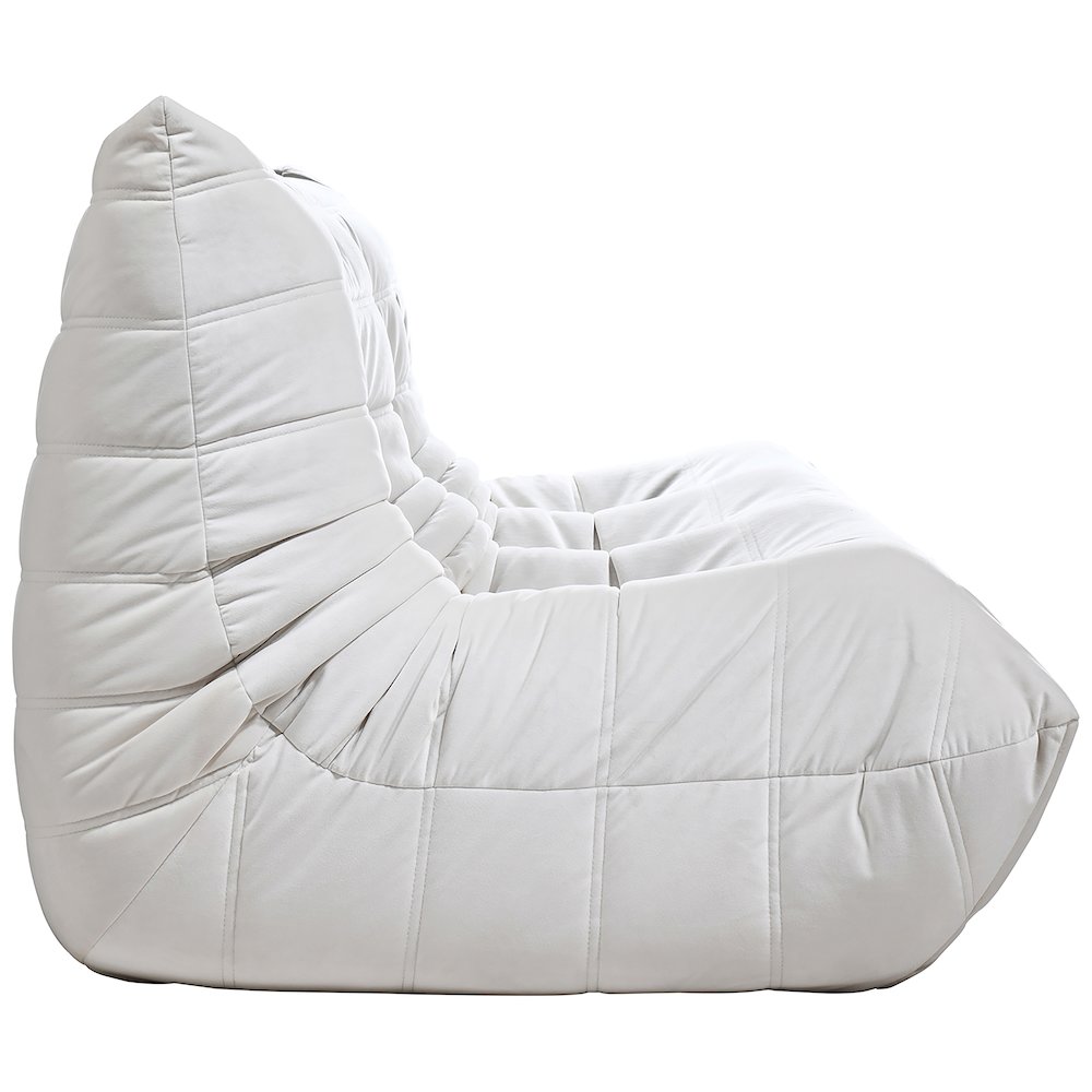 Relax 77.75" Cream Velvet Upholstered Sofa. Picture 8