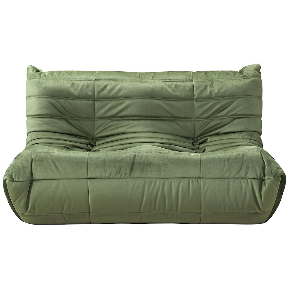 Relax 54.75" Green Velvet Upholstered Loveseat. Picture 2