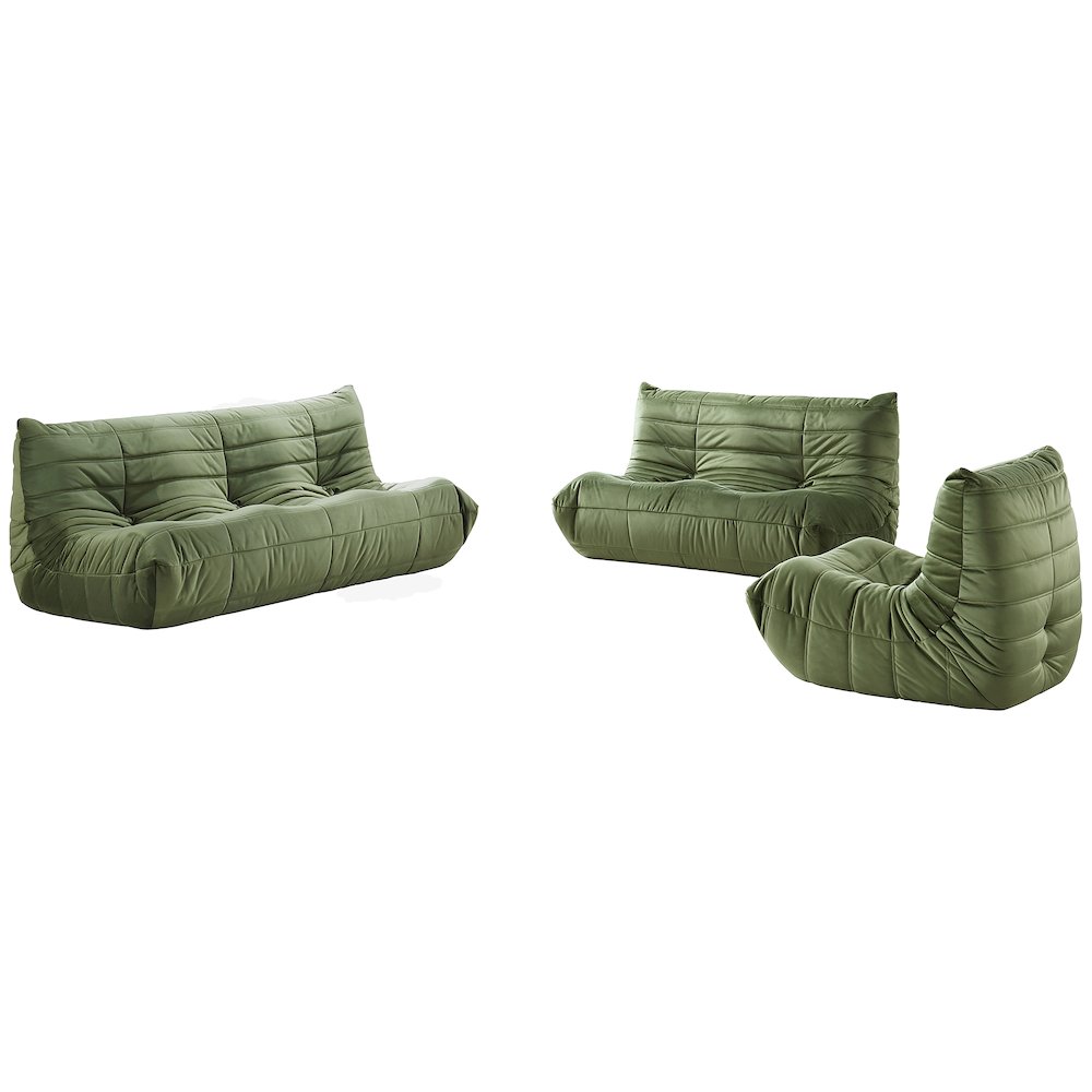 Relax 54.75" Green Velvet Upholstered Loveseat. Picture 6