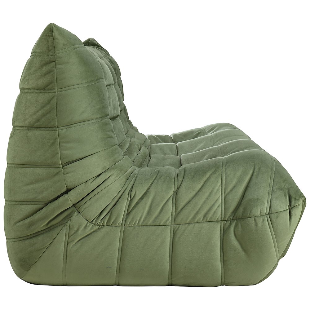 Relax 77.75" Green Velvet Upholstered Sofa. Picture 8