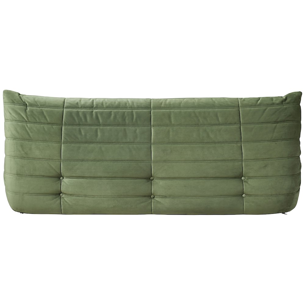 Relax 77.75" Green Velvet Upholstered Sofa. Picture 3