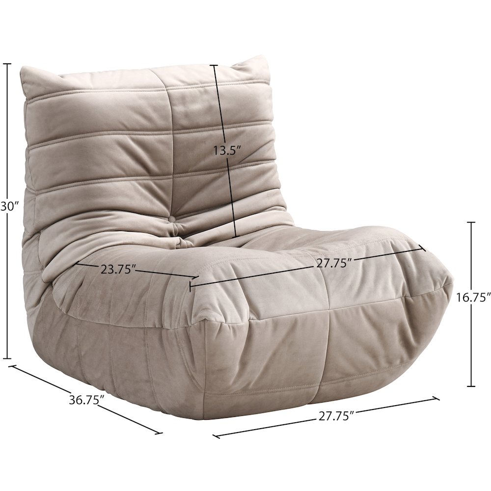 Relax Taupe Velvet Upholstered Chair. Picture 9