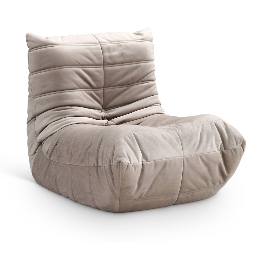 Relax Taupe Velvet Upholstered Chair. Picture 1