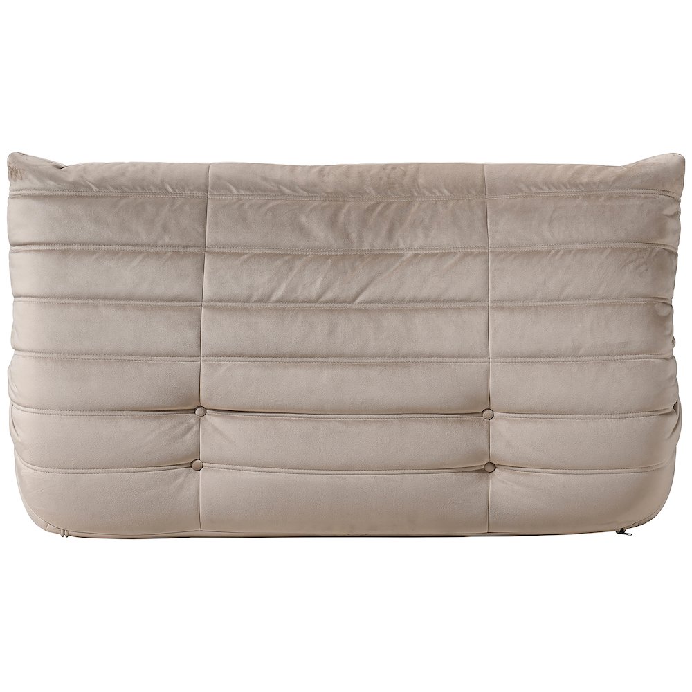 Relax 54.75" Taupe Velvet Upholstered Loveseat. Picture 3