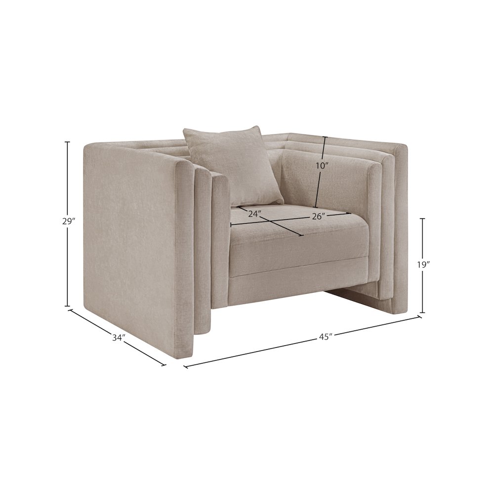 Everett Beige Chenille Fabric Chair. Picture 11