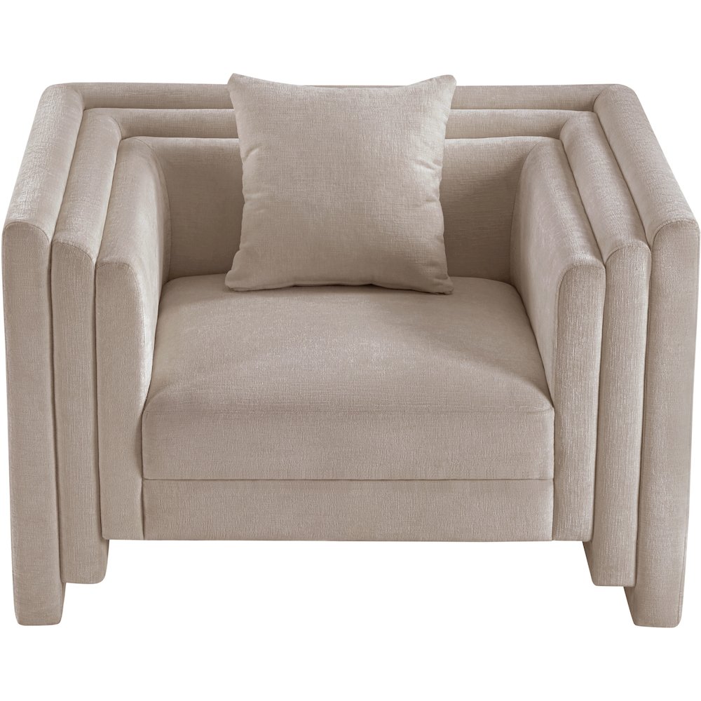 Everett Beige Chenille Fabric Chair. Picture 5