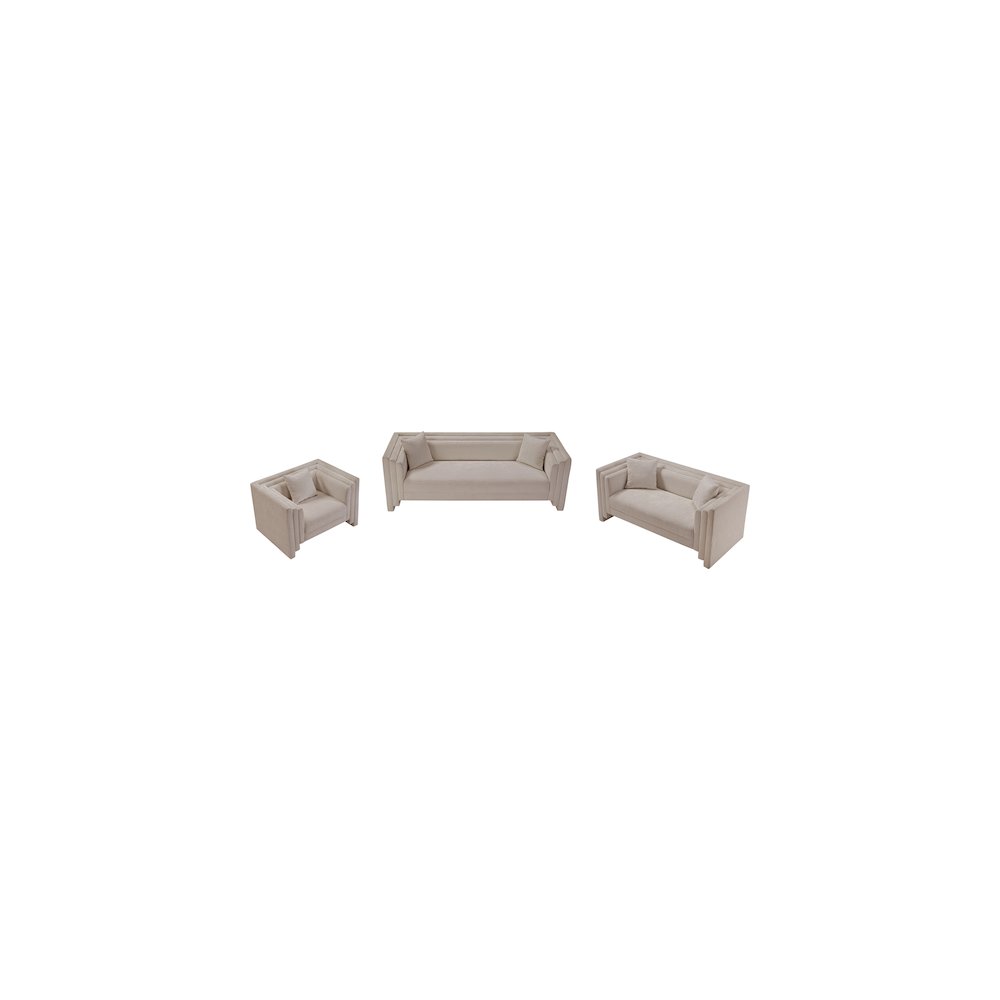 Everett Beige Chenille Fabric Chair. Picture 8