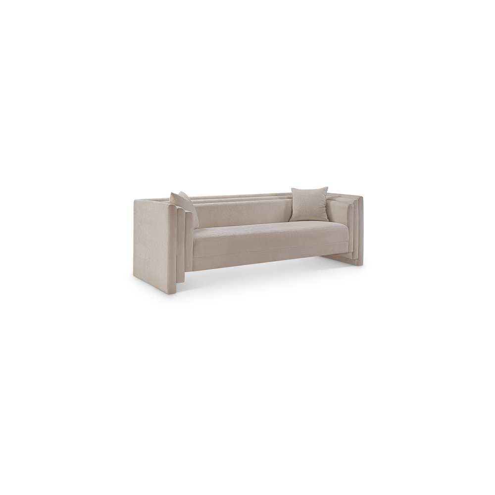 Everett Beige Chenille Fabric Sofa. Picture 1