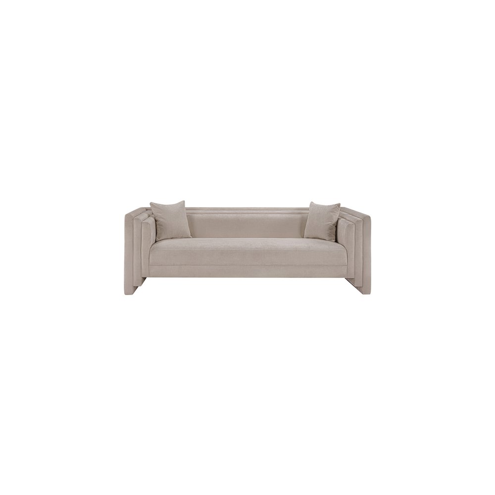 Everett Beige Chenille Fabric Sofa. Picture 2