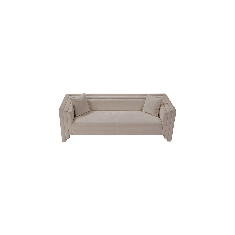 Everett Beige Chenille Fabric Sofa. Picture 5