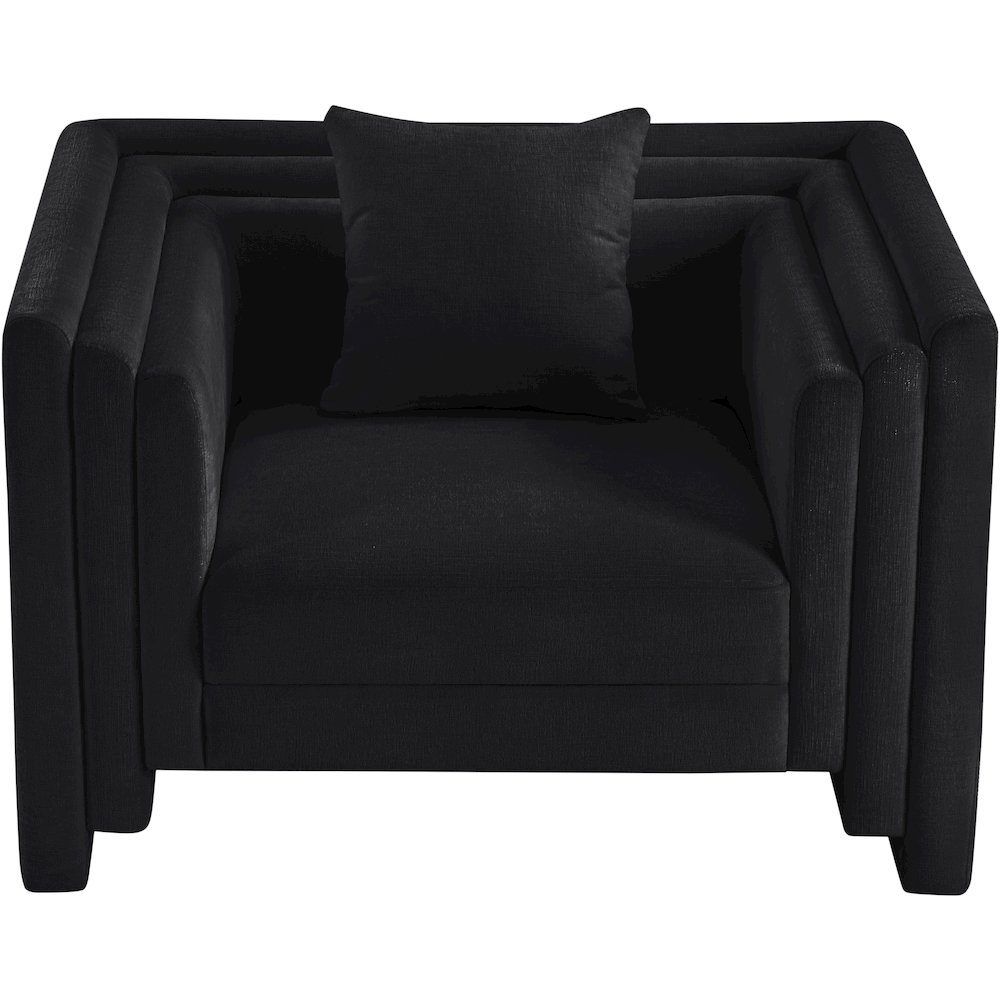 Everett Black Chenille Fabric Chair. Picture 5