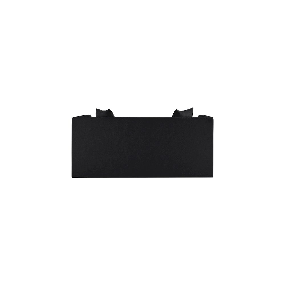 Everett Black Chenille Fabric Loveseat. Picture 4