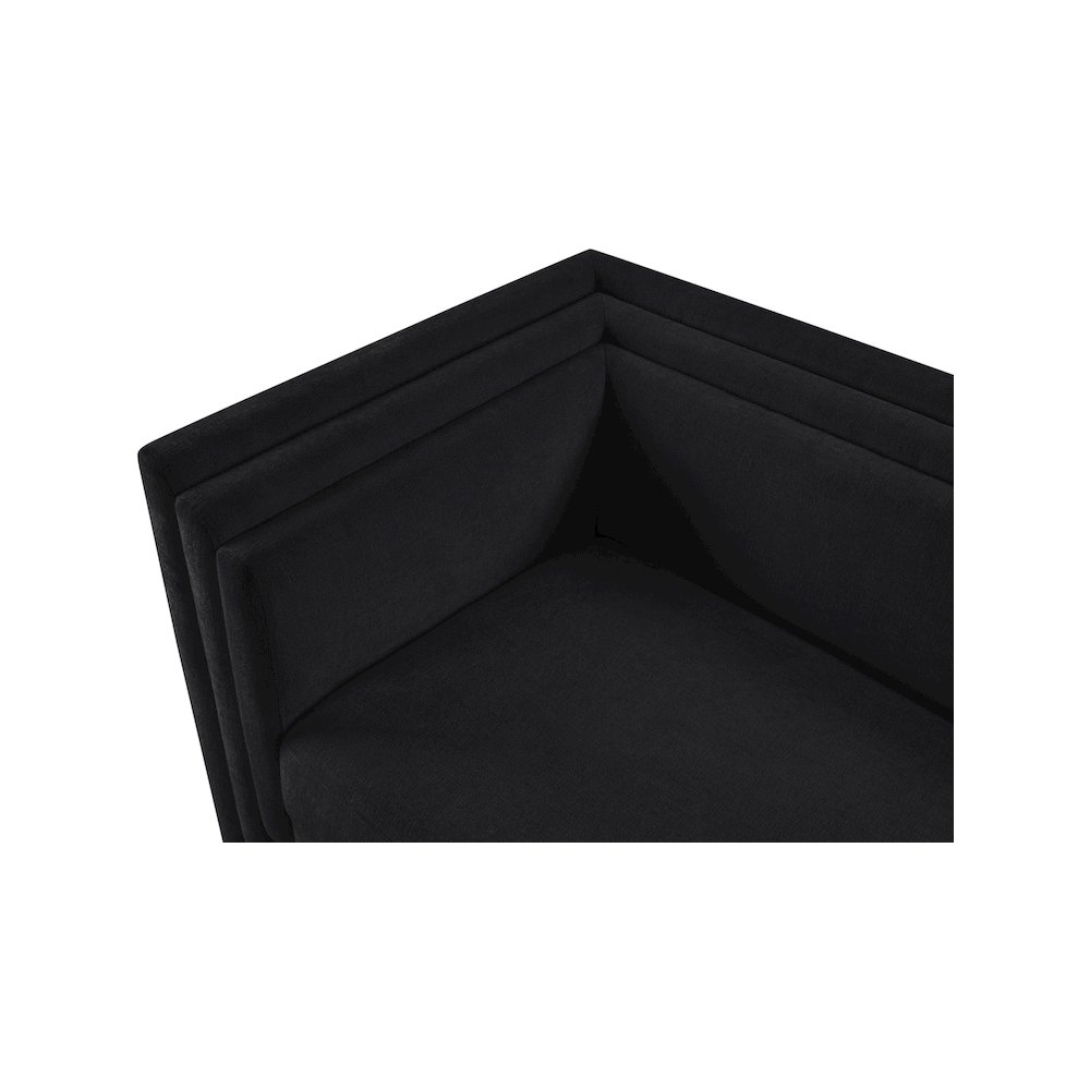 Everett Black Chenille Fabric Loveseat. Picture 7