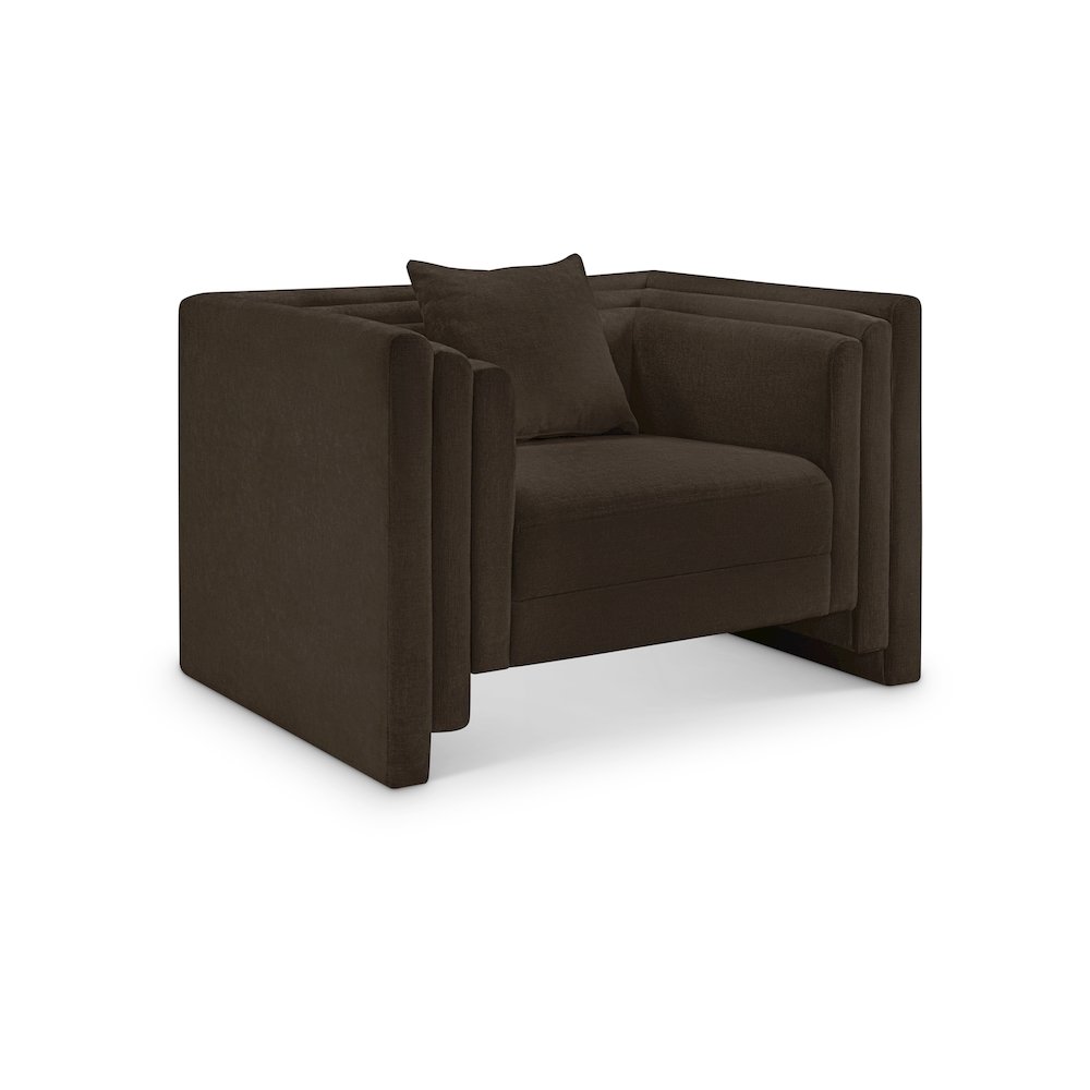Everett Brown Chenille Fabric Chair. Picture 1