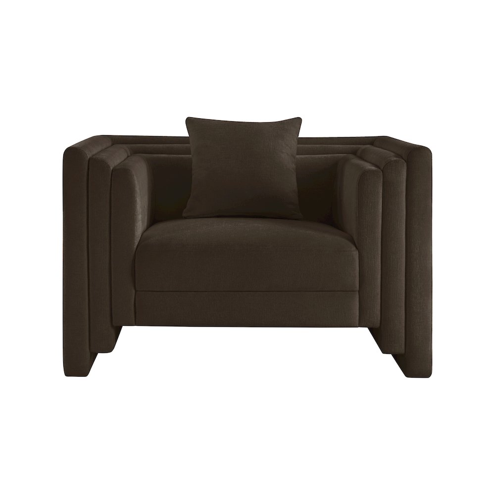 Everett Brown Chenille Fabric Chair. Picture 2