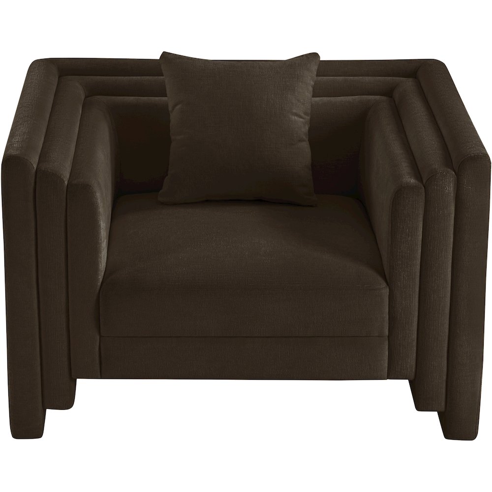 Everett Brown Chenille Fabric Chair. Picture 5