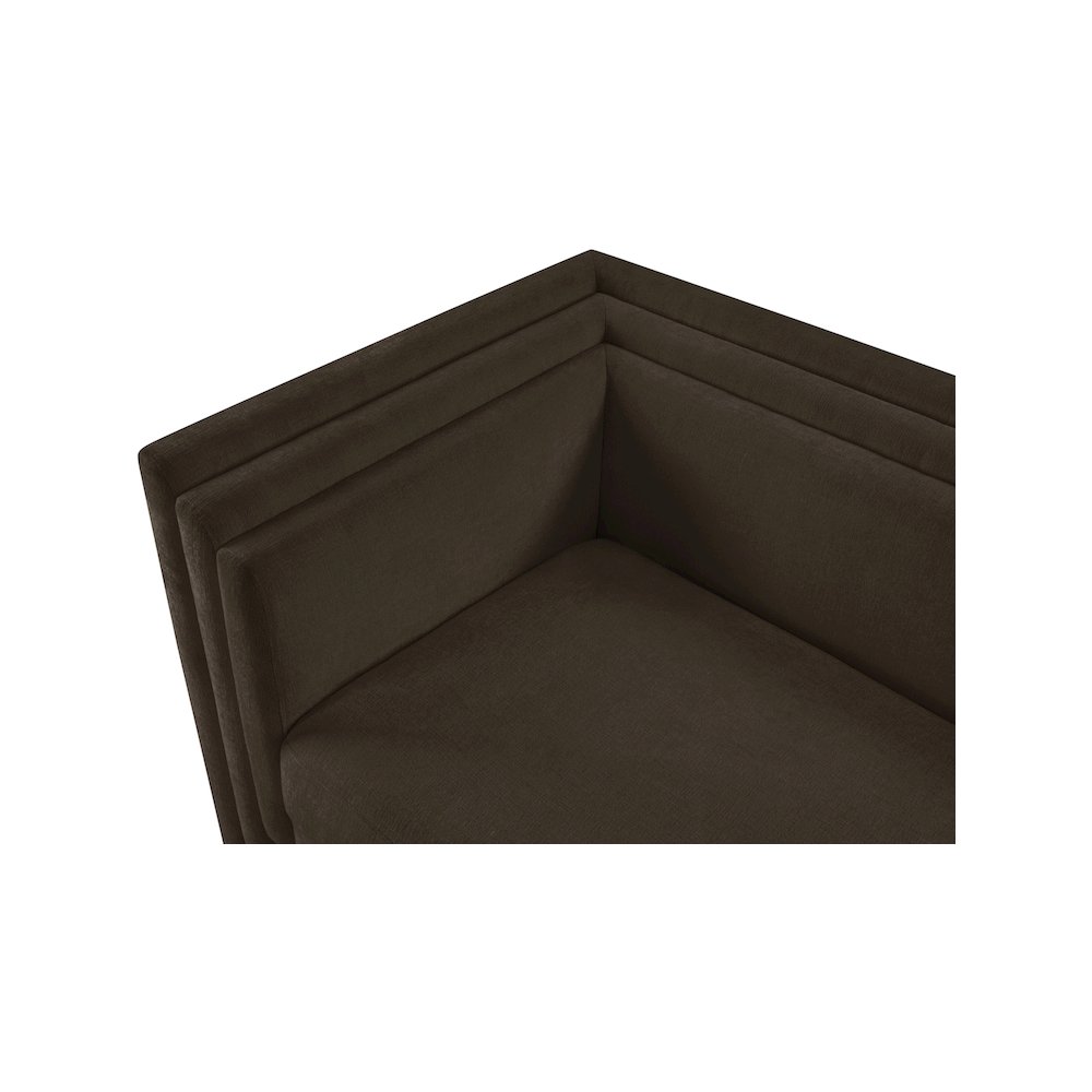 Everett Brown Chenille Fabric Loveseat. Picture 7
