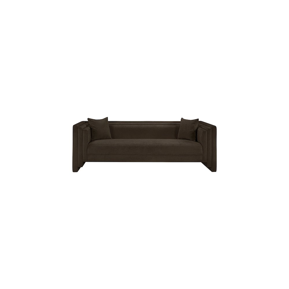 Everett Brown Chenille Fabric Sofa. Picture 2