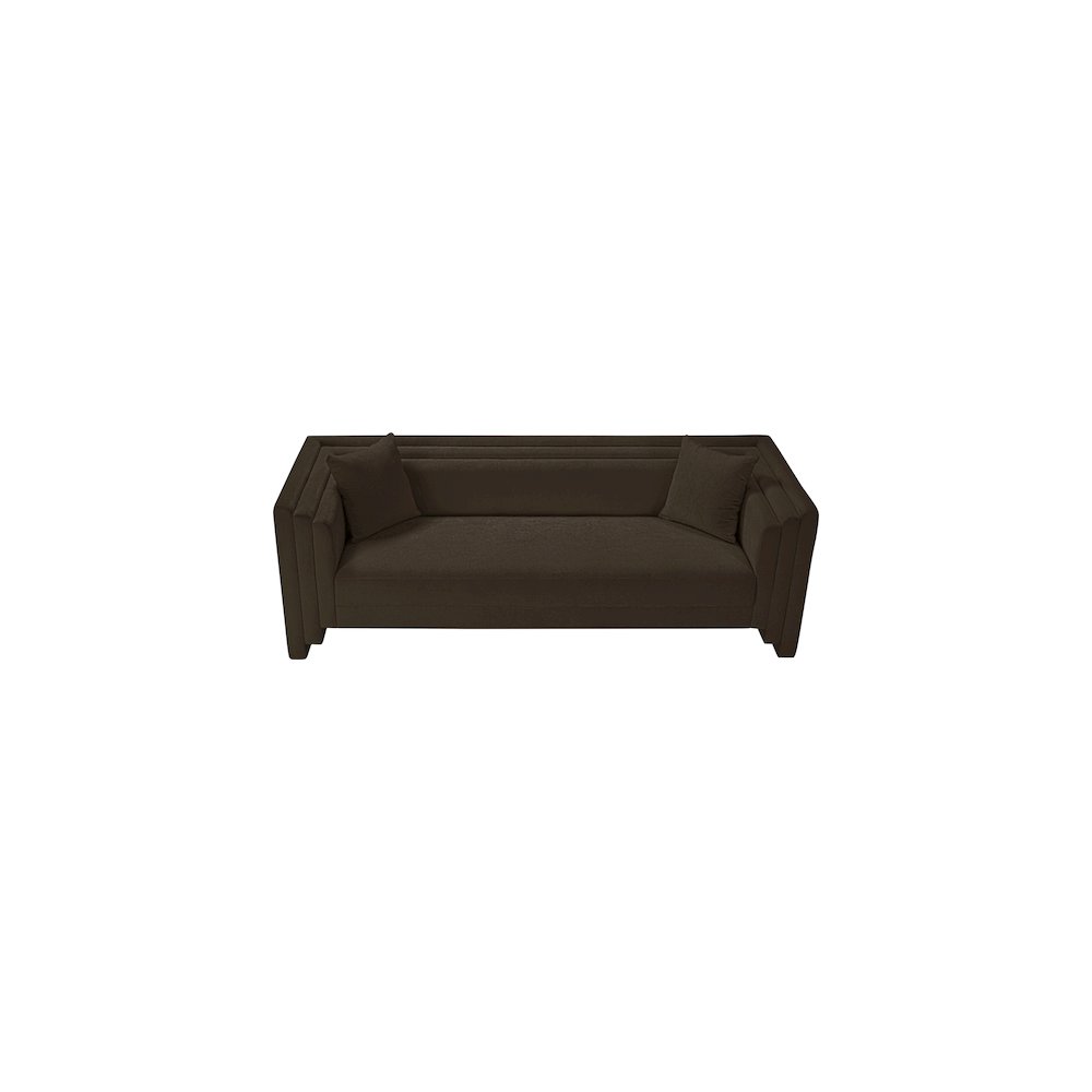 Everett Brown Chenille Fabric Sofa. Picture 5