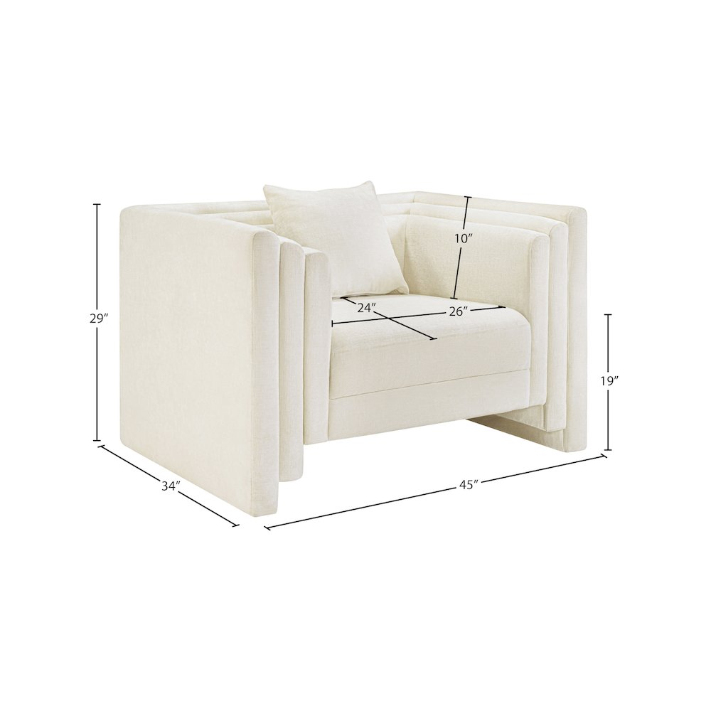 Everett Cream Chenille Fabric Chair. Picture 11