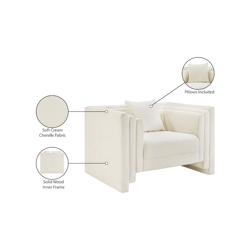 Everett Cream Chenille Fabric Chair. Picture 12