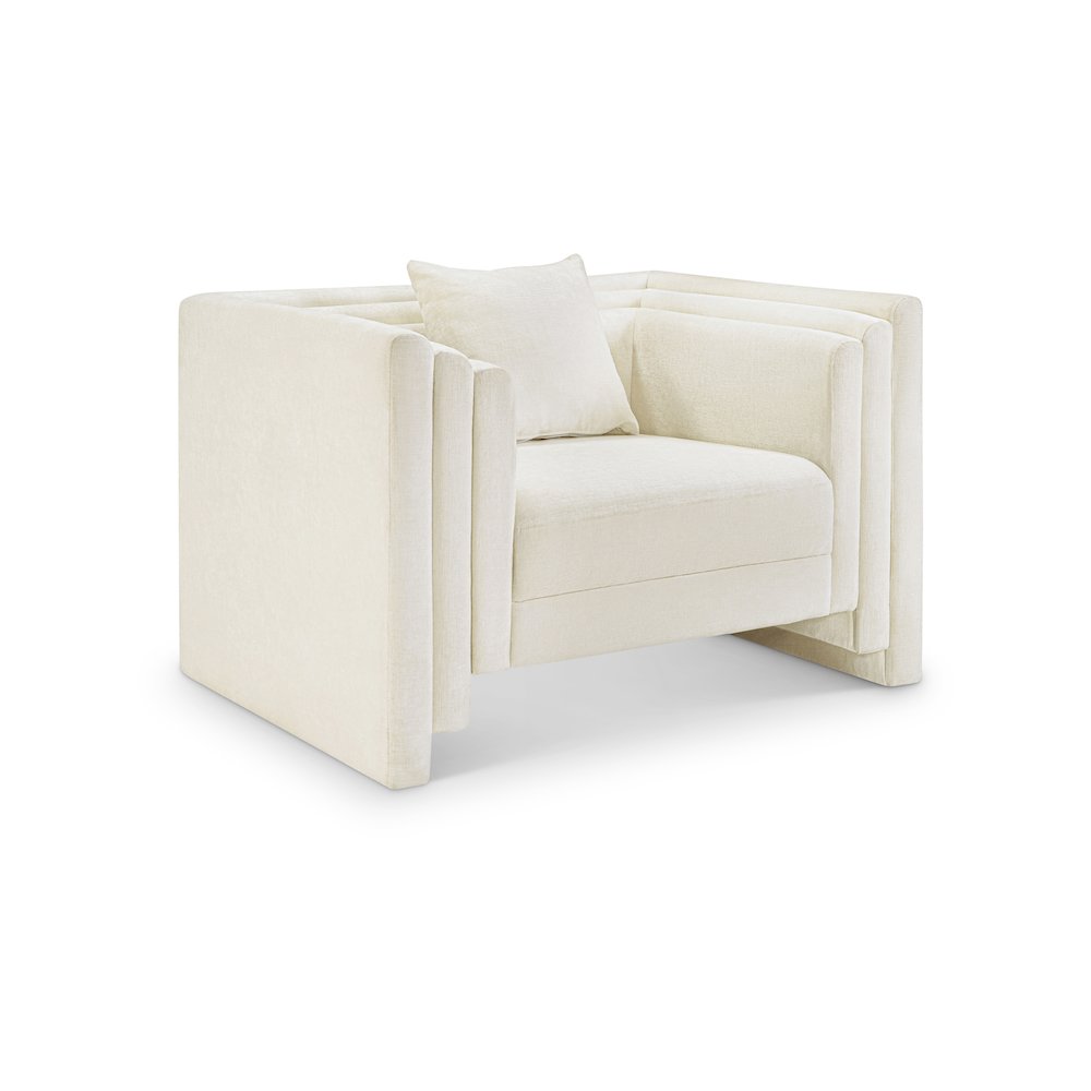 Everett Cream Chenille Fabric Chair. Picture 1