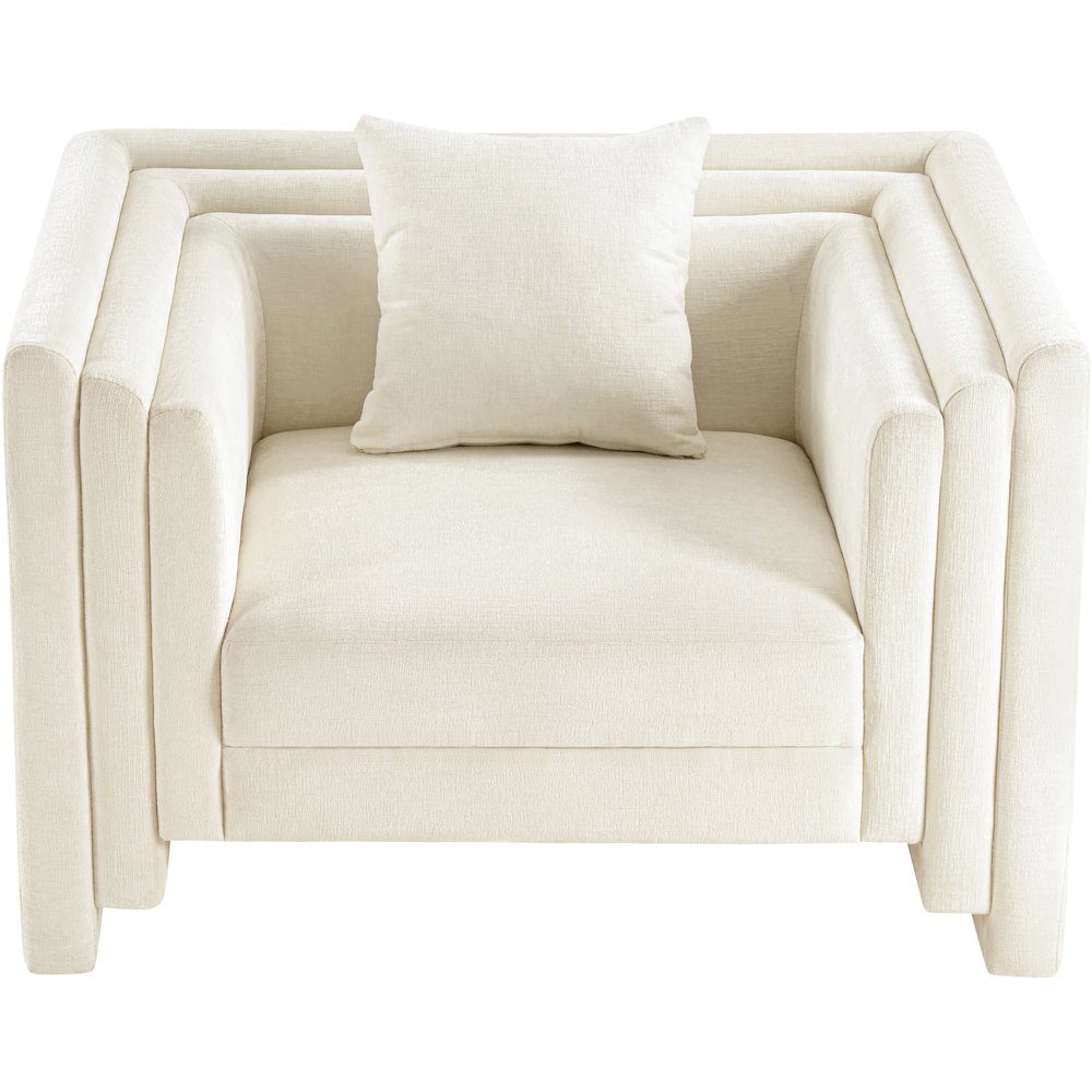 Everett Cream Chenille Fabric Chair. Picture 5