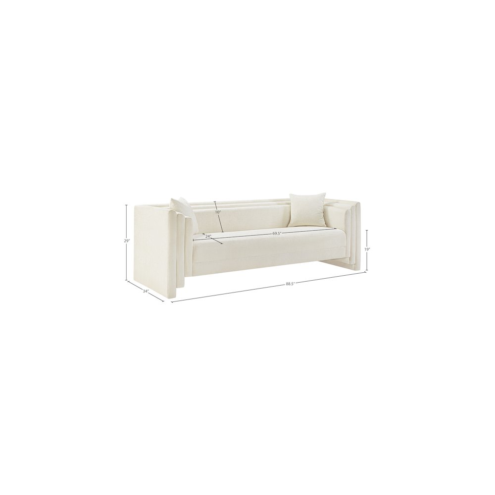 Everett Cream Chenille Fabric Sofa. Picture 13