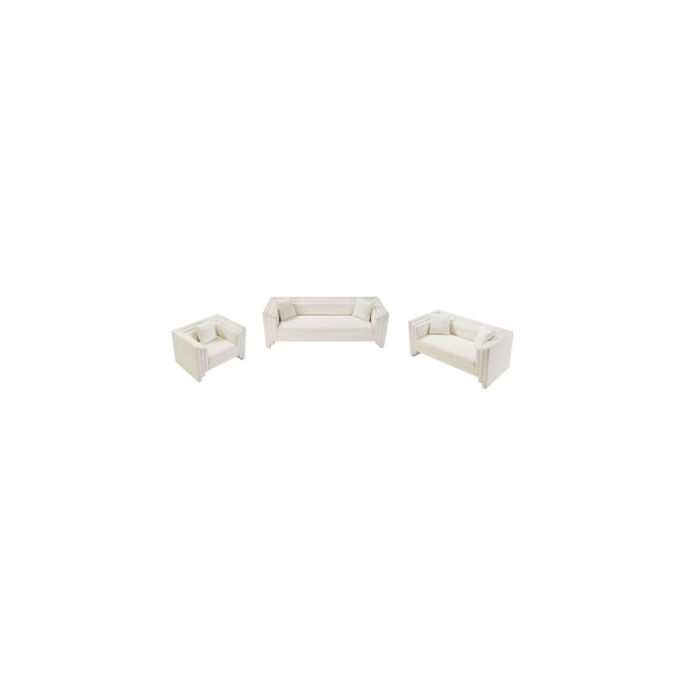 Everett Cream Chenille Fabric Sofa. Picture 10