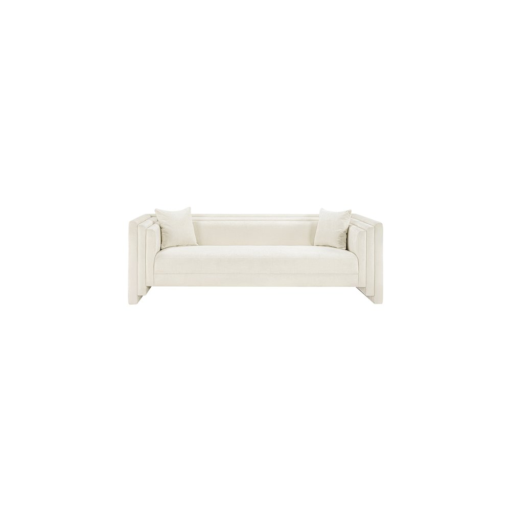 Everett Cream Chenille Fabric Sofa. Picture 2
