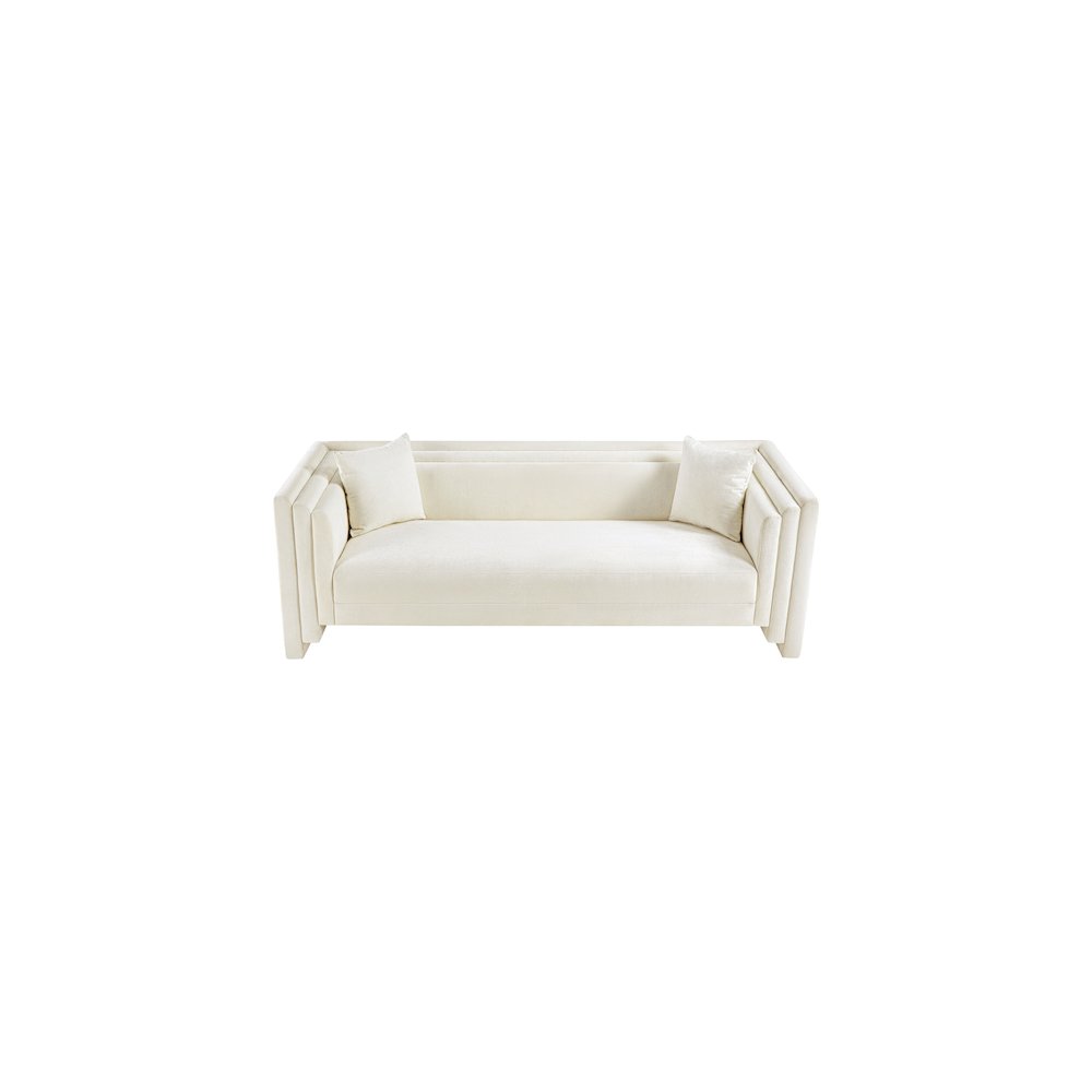 Everett Cream Chenille Fabric Sofa. Picture 5
