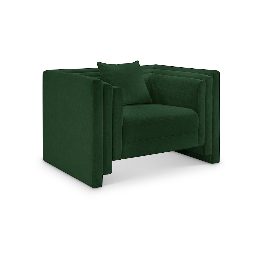Everett Green Chenille Fabric Chair. Picture 1