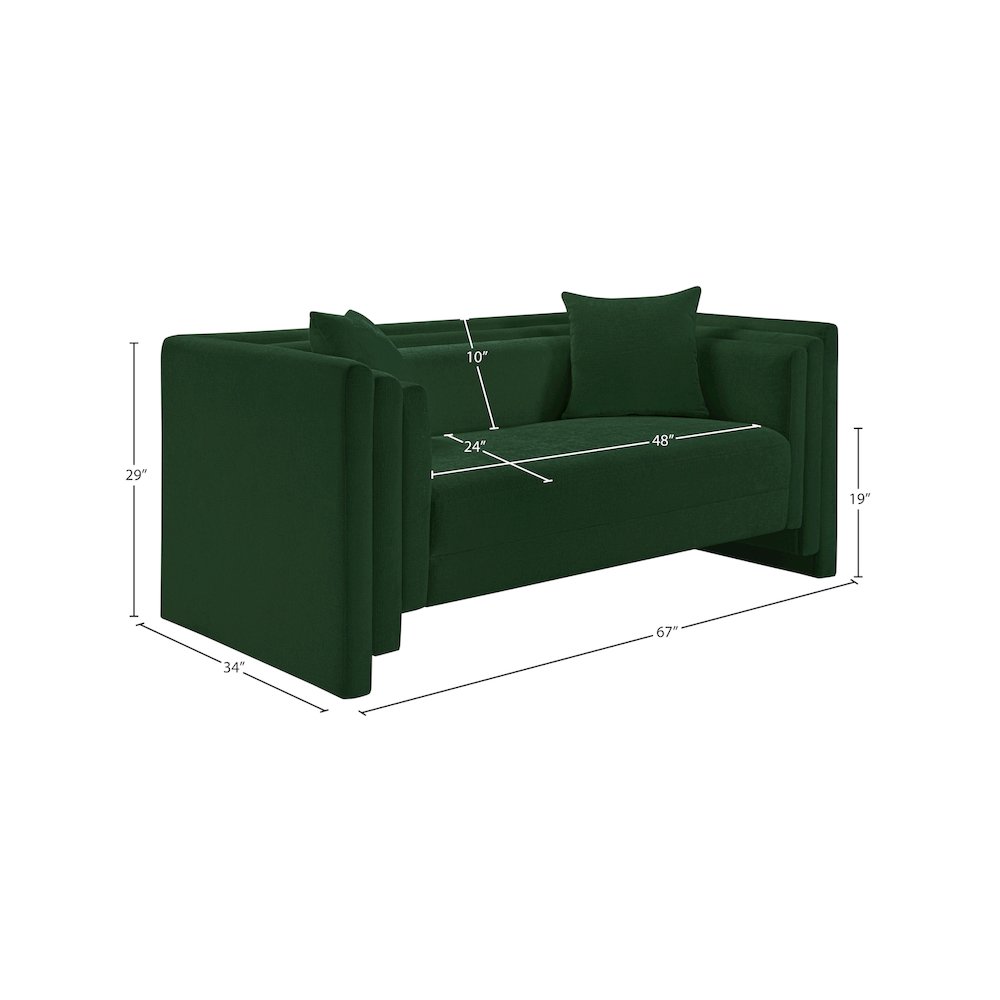 Everett Green Chenille Fabric Loveseat. Picture 12