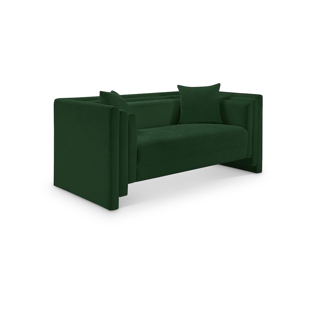 Everett Green Chenille Fabric Loveseat. Picture 1