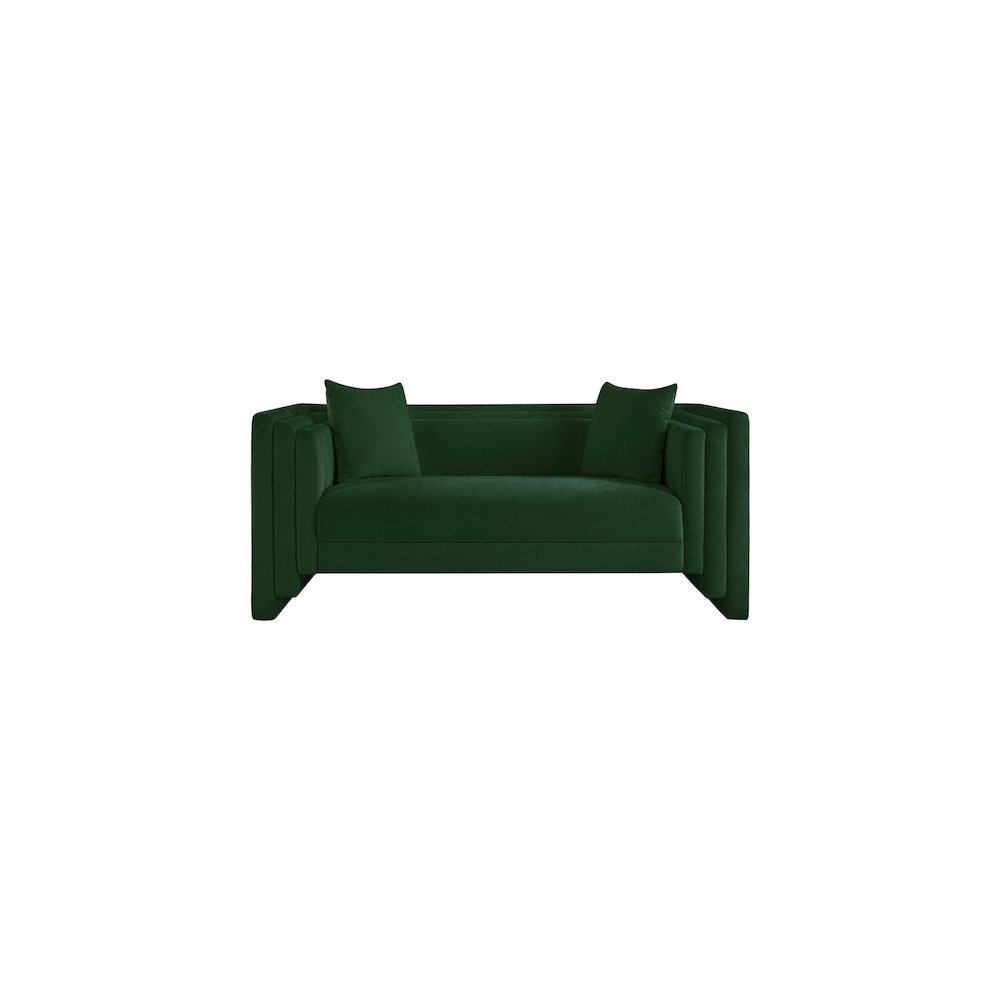 Everett Green Chenille Fabric Loveseat. Picture 2