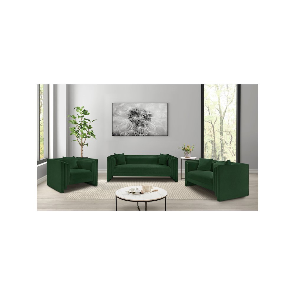 Everett Green Chenille Fabric Loveseat. Picture 11