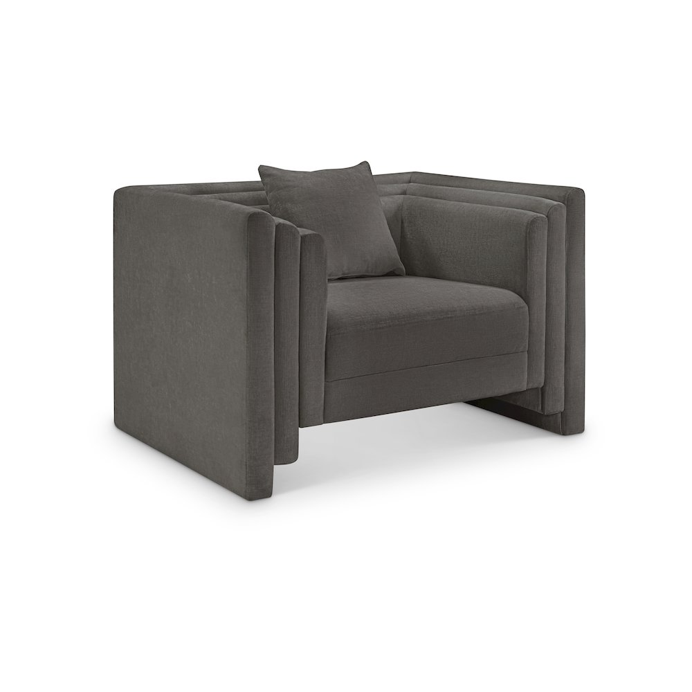 Everett Grey Chenille Fabric Chair. Picture 1