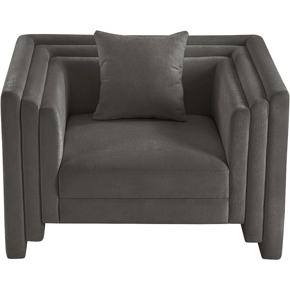 Everett Grey Chenille Fabric Chair. Picture 5