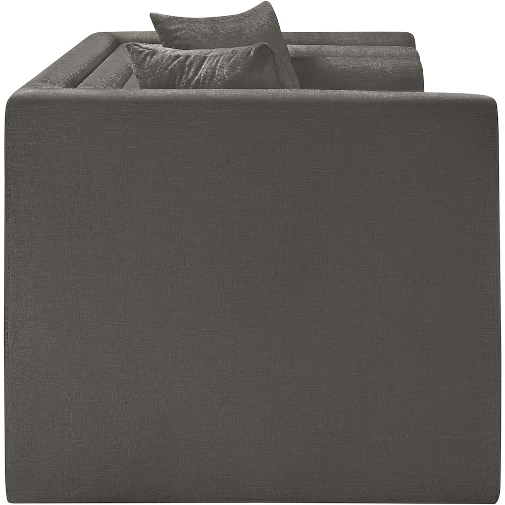 Everett Grey Chenille Fabric Loveseat. Picture 3