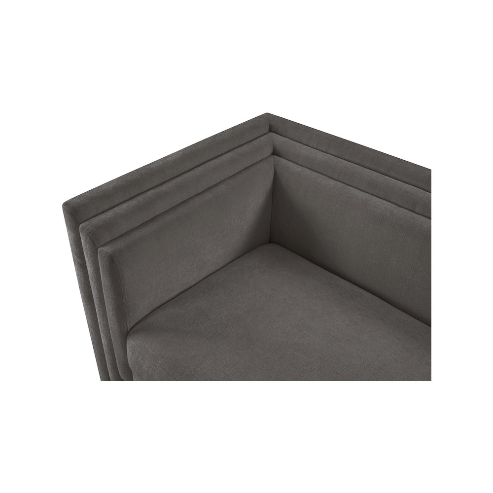 Everett Grey Chenille Fabric Loveseat. Picture 7