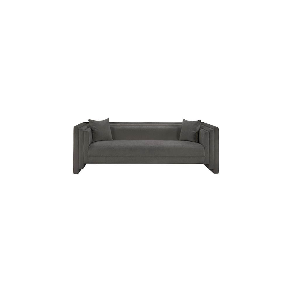 Everett Grey Chenille Fabric Sofa. Picture 2