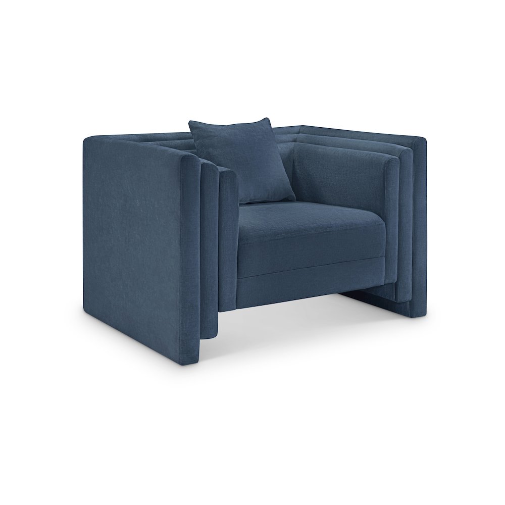 Everett Light Blue Chenille Fabric Chair. Picture 1
