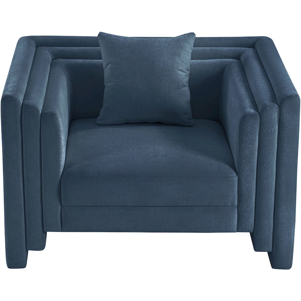 Everett Light Blue Chenille Fabric Chair. Picture 5