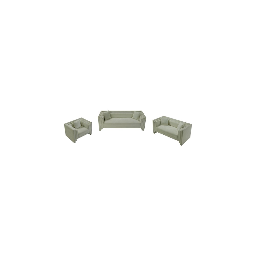 Everett Mint Chenille Fabric Loveseat. Picture 9